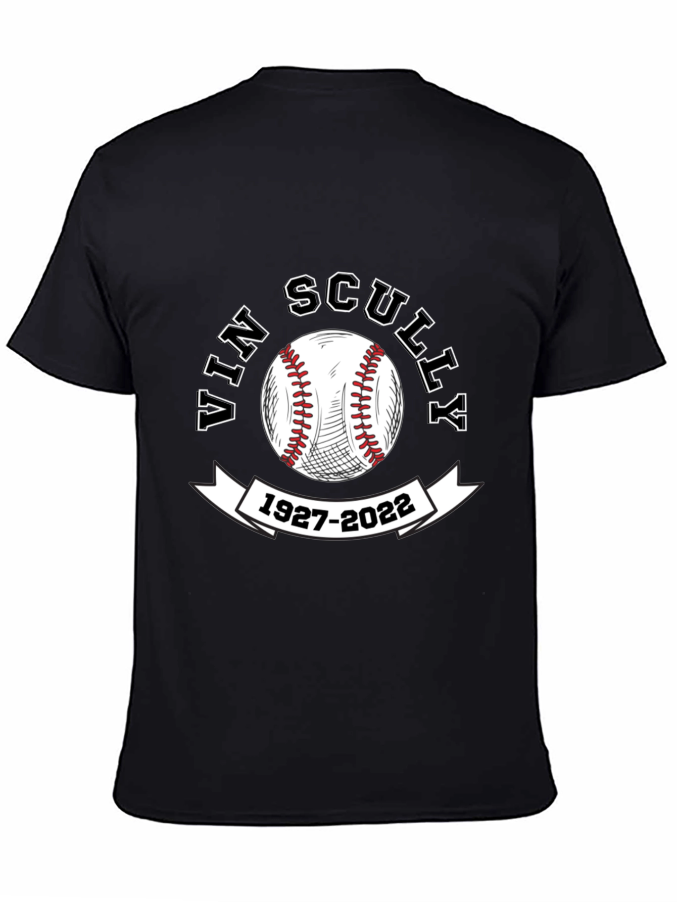 Vin Scully Memorial Baseball T-Shirt 1927-2022