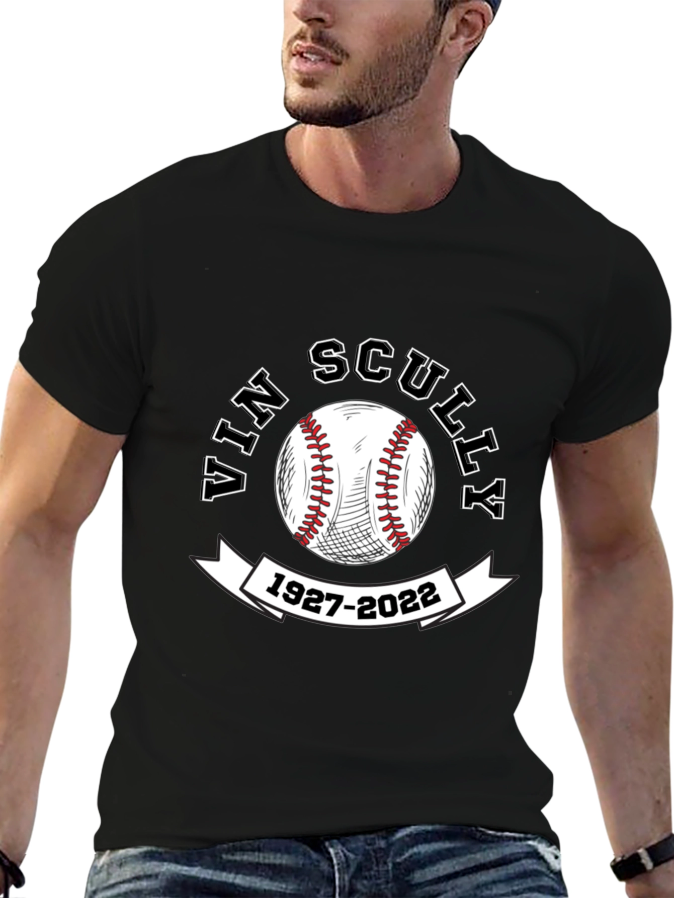 Vin Scully Memorial Baseball T-Shirt 1927-2022