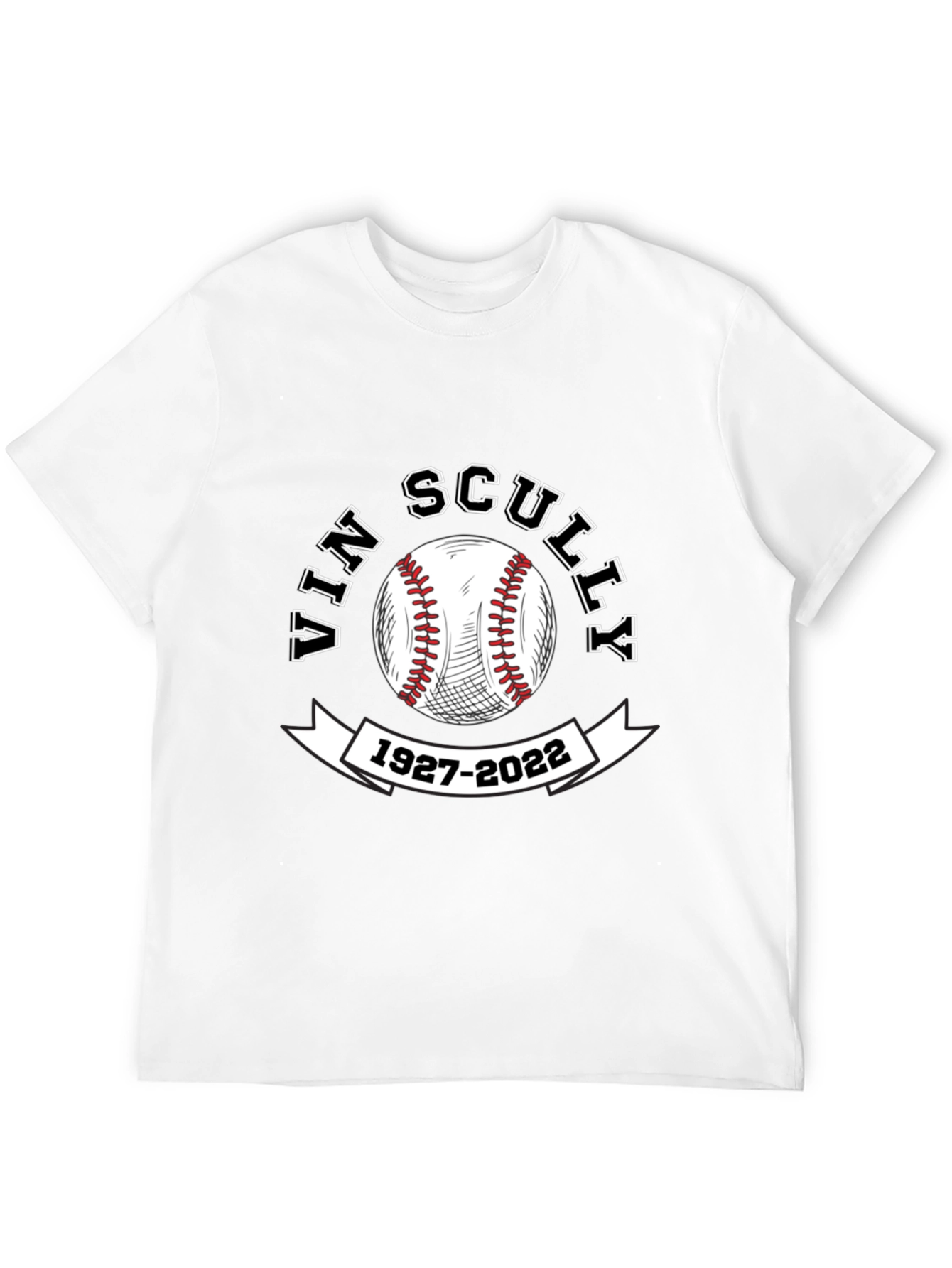 Vin Scully Memorial Baseball T-Shirt 1927-2022