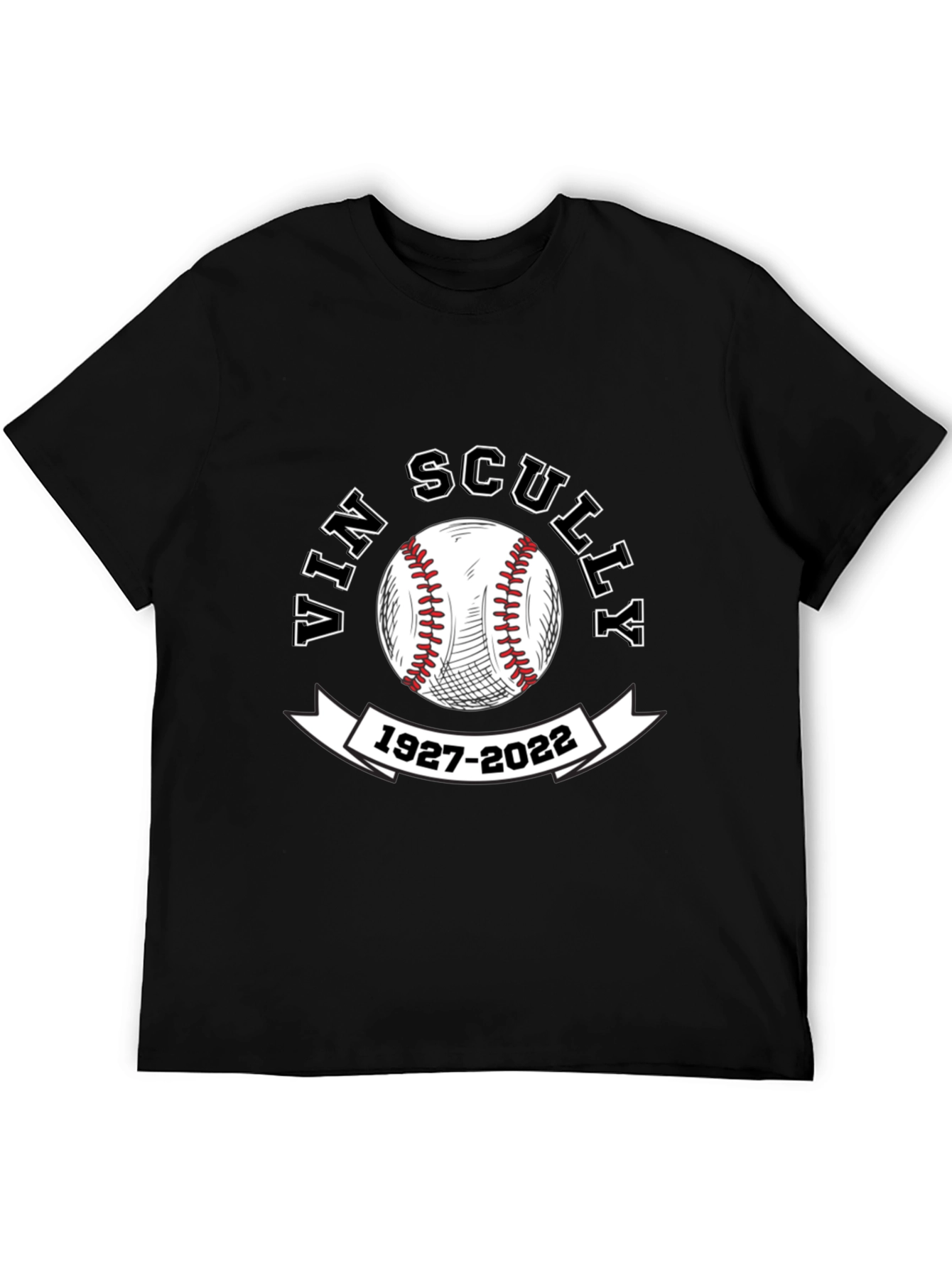 Vin Scully Memorial Baseball T-Shirt 1927-2022