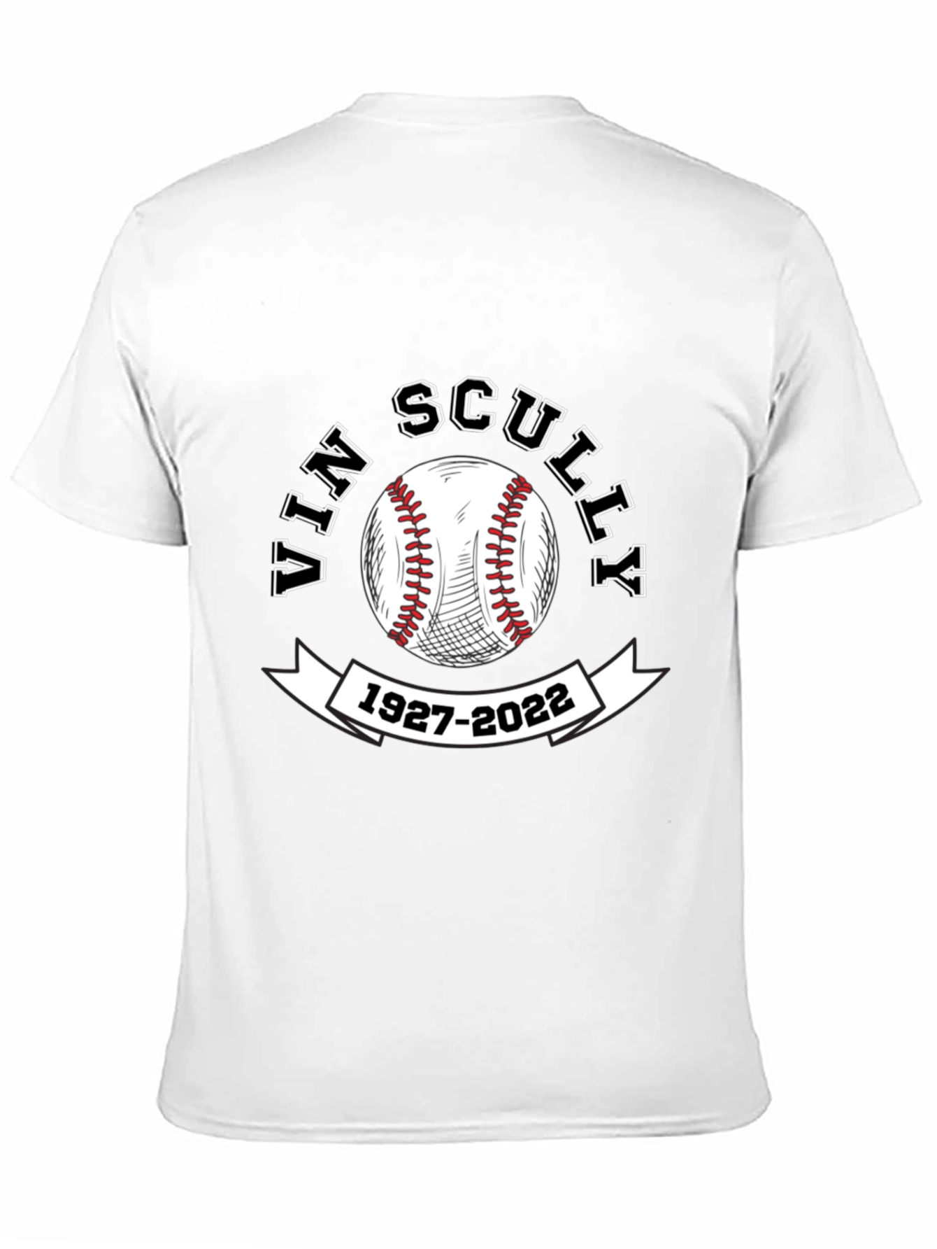 Vin Scully Memorial Baseball T-Shirt 1927-2022
