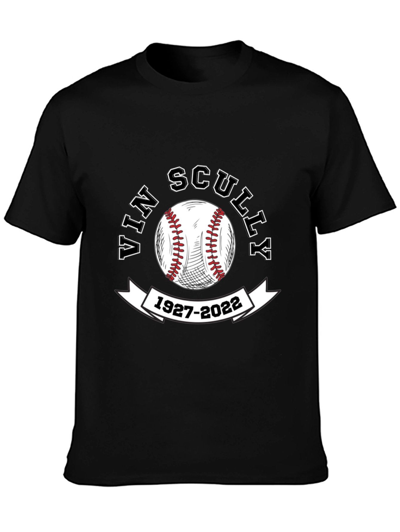 Vin Scully Memorial Baseball T-Shirt 1927-2022