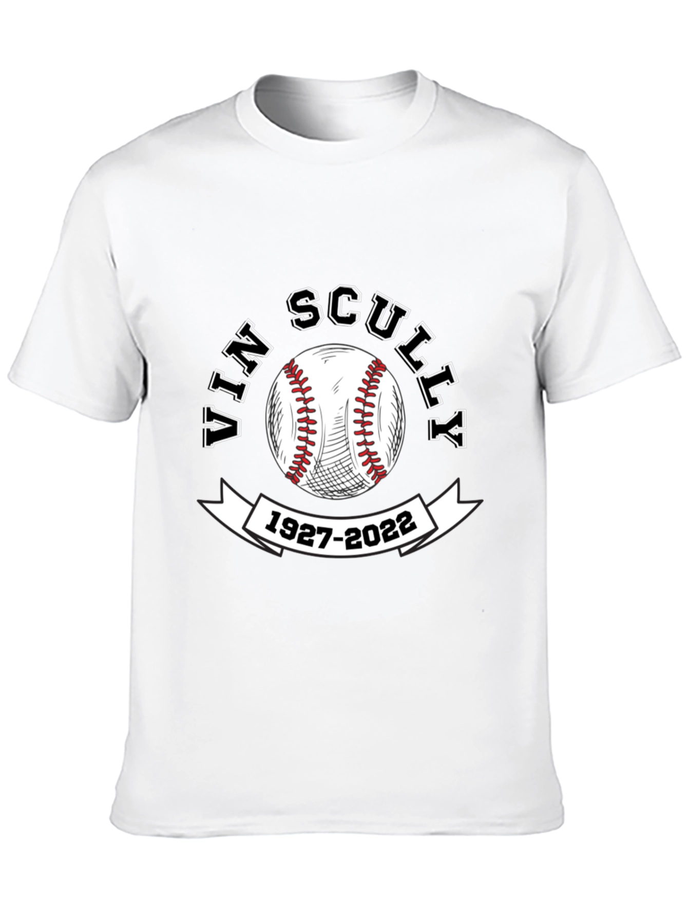 Vin Scully Memorial Baseball T-Shirt 1927-2022