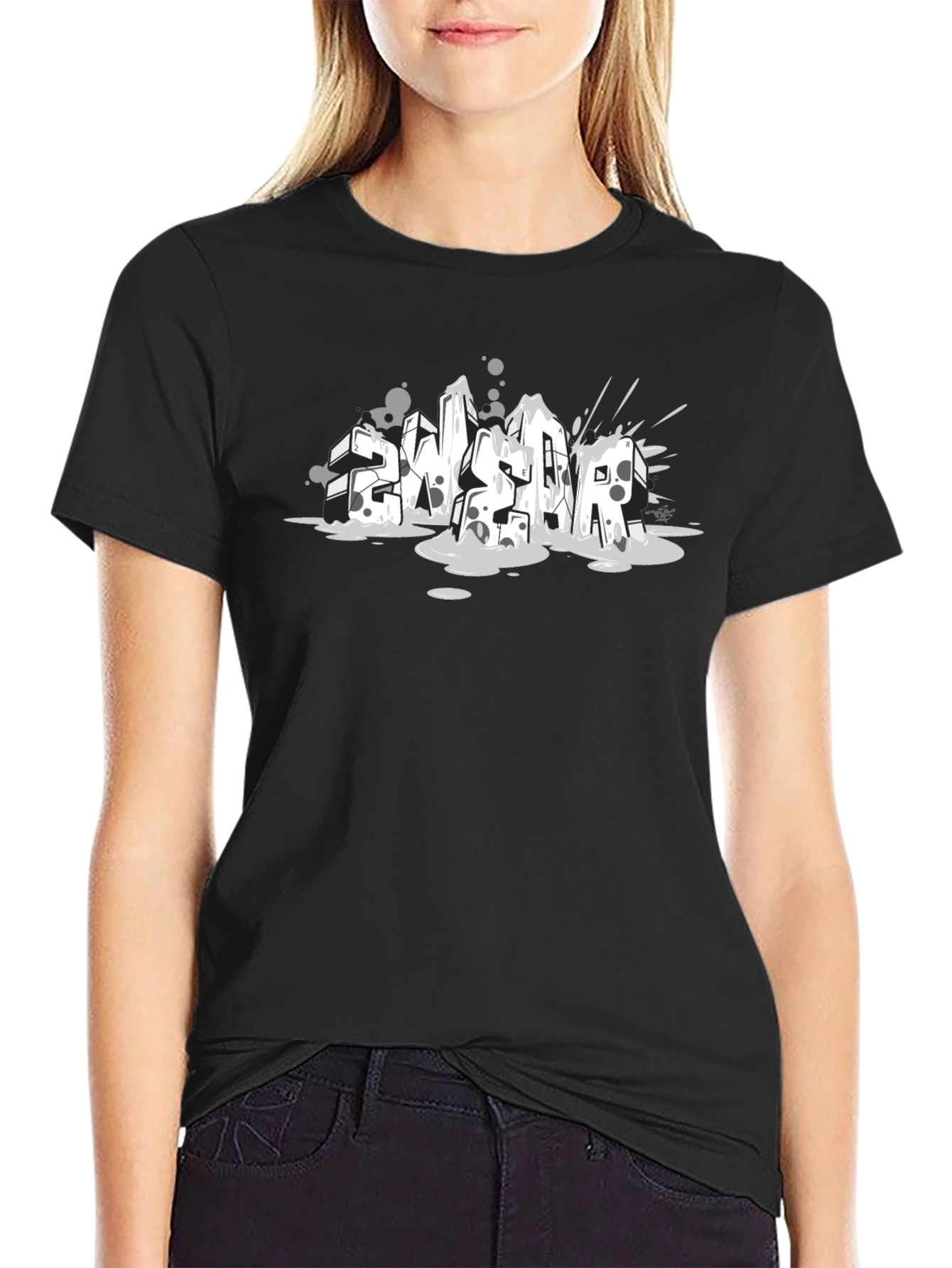Abstract Graffiti Style Black T-Shirt