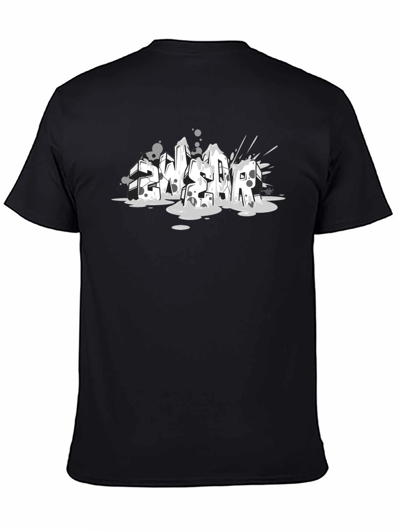 Abstract Graffiti Style Black T-Shirt