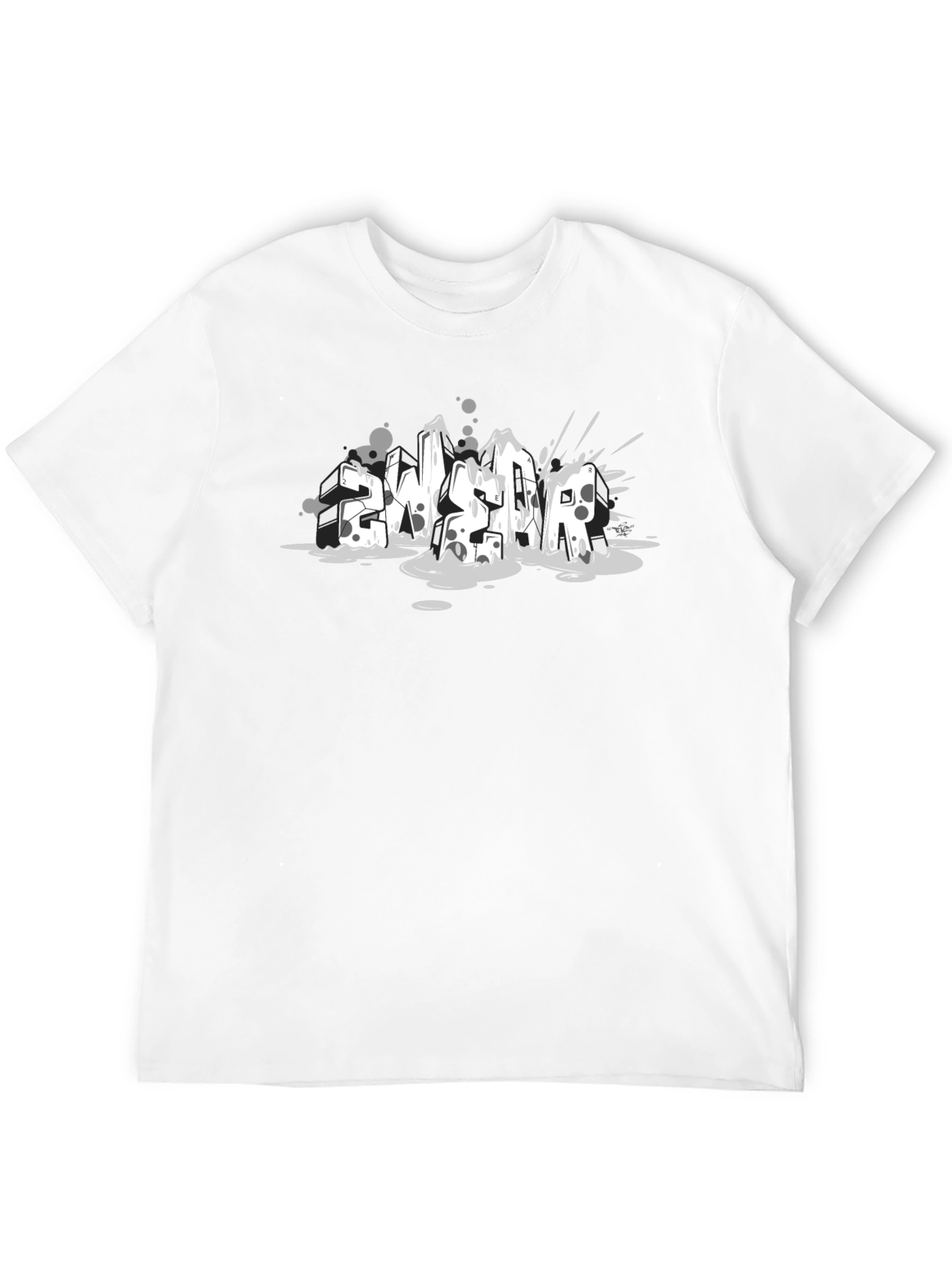 Abstract Graffiti Style Black T-Shirt