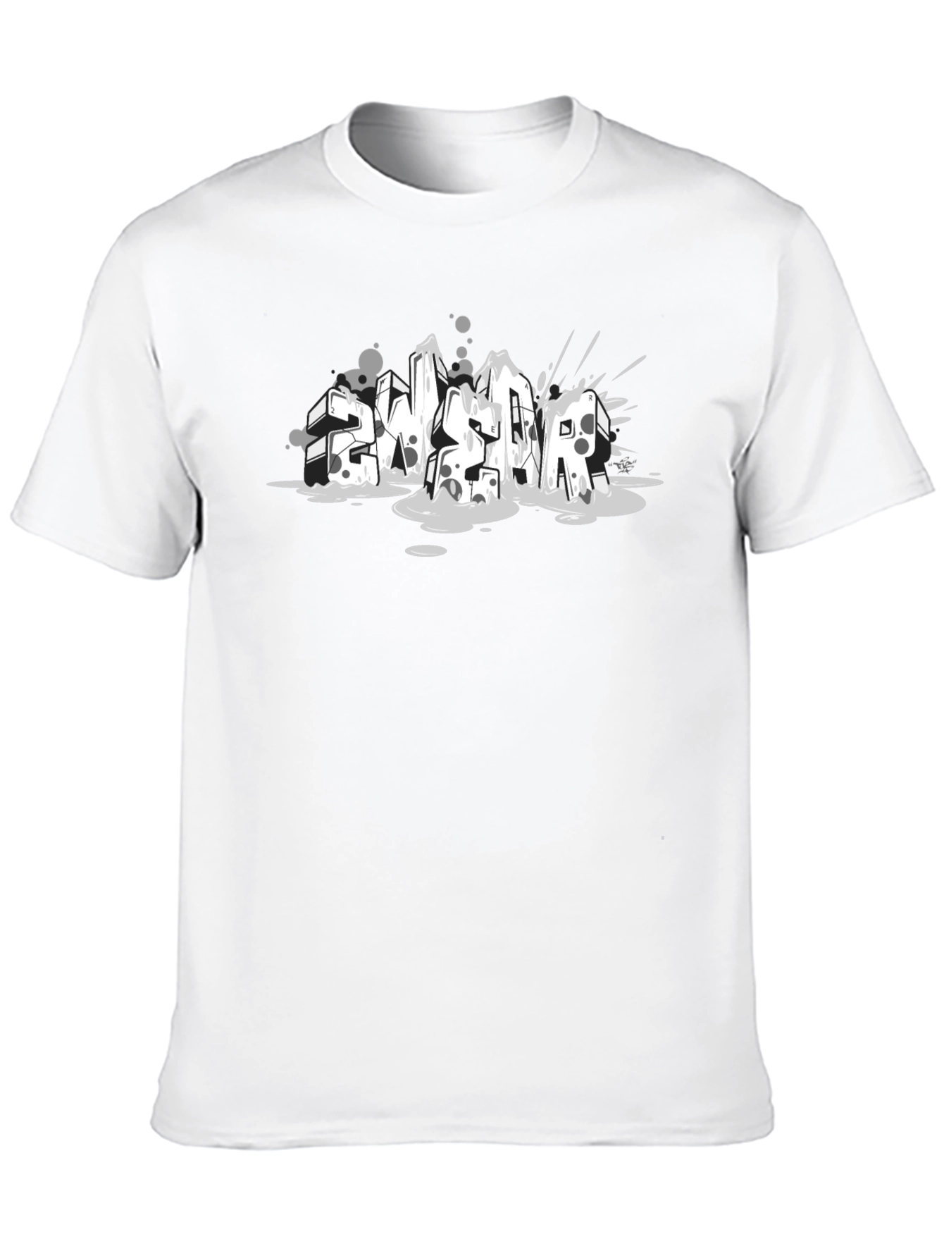 Abstract Graffiti Style Black T-Shirt