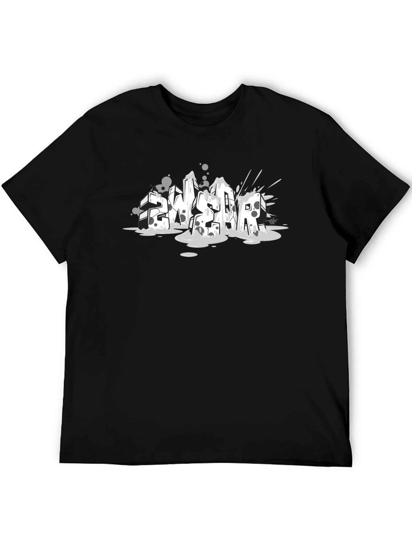 Abstract Graffiti Style Black T-Shirt