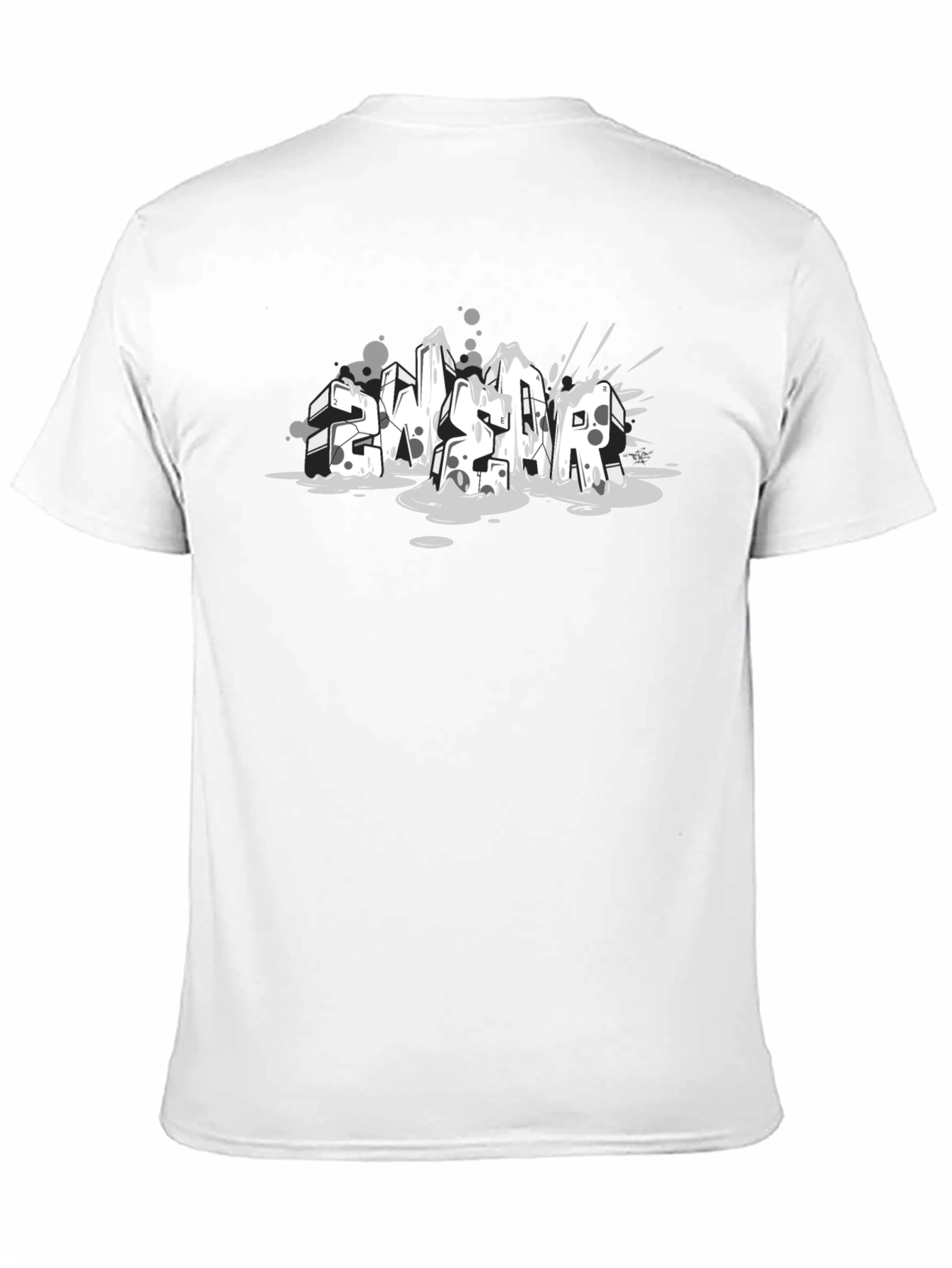 Abstract Graffiti Style Black T-Shirt