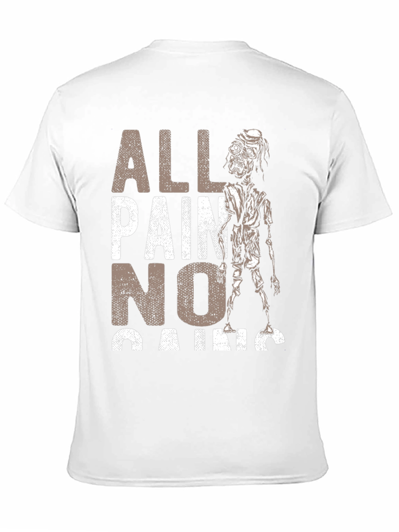 All Pain No Gains Zombie Graphic T-Shirt