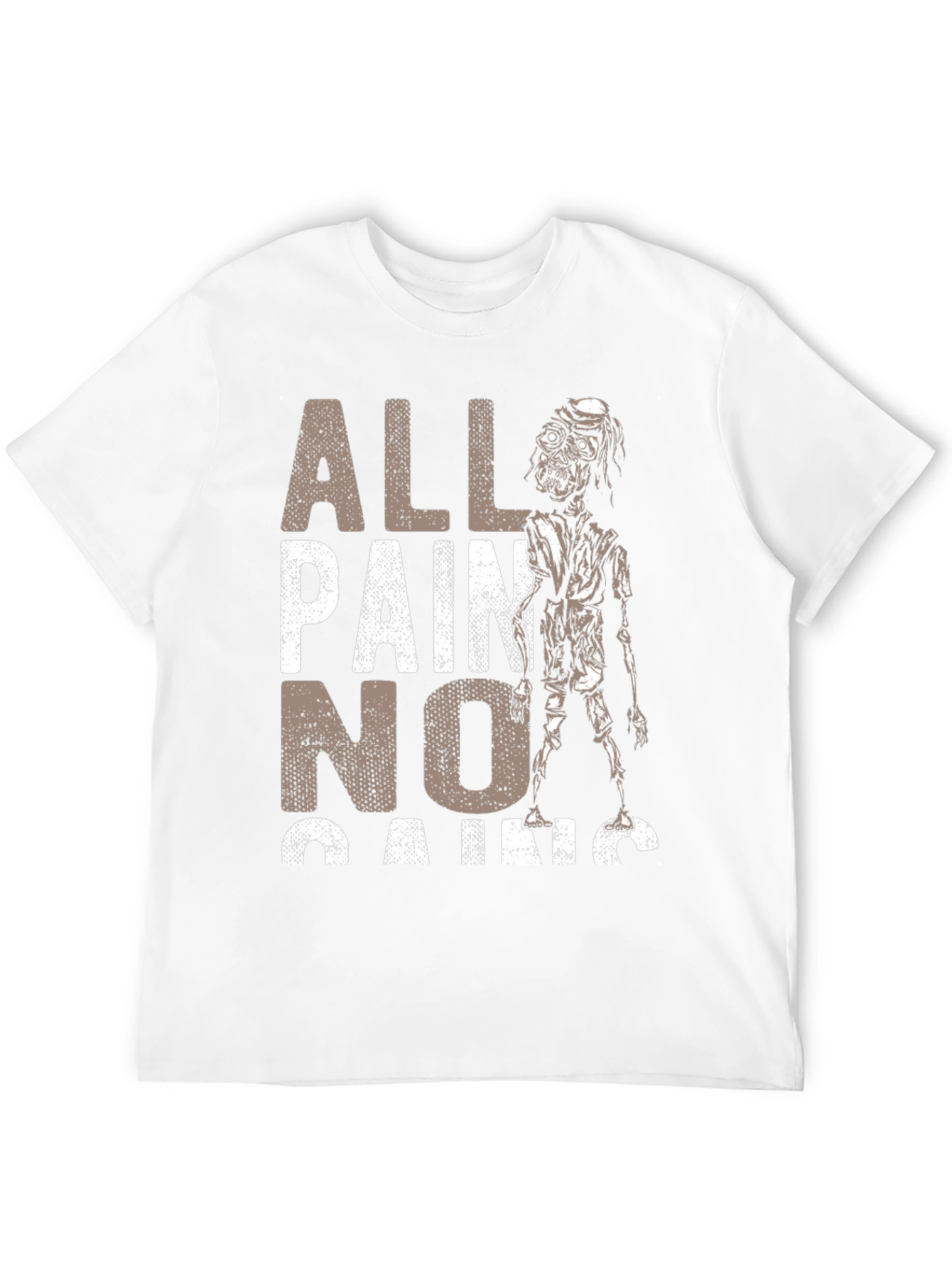 All Pain No Gains Zombie Graphic T-Shirt