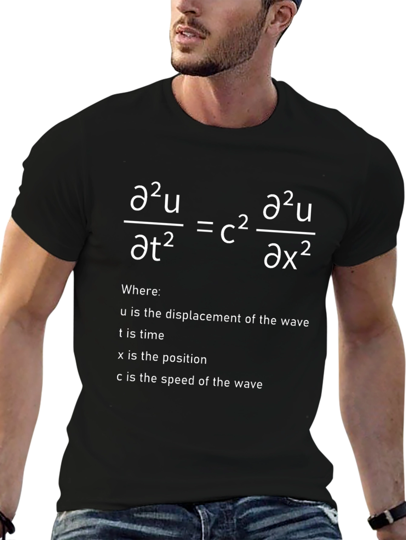 Wave Equation T-Shirt - Science & Math Geek Tee