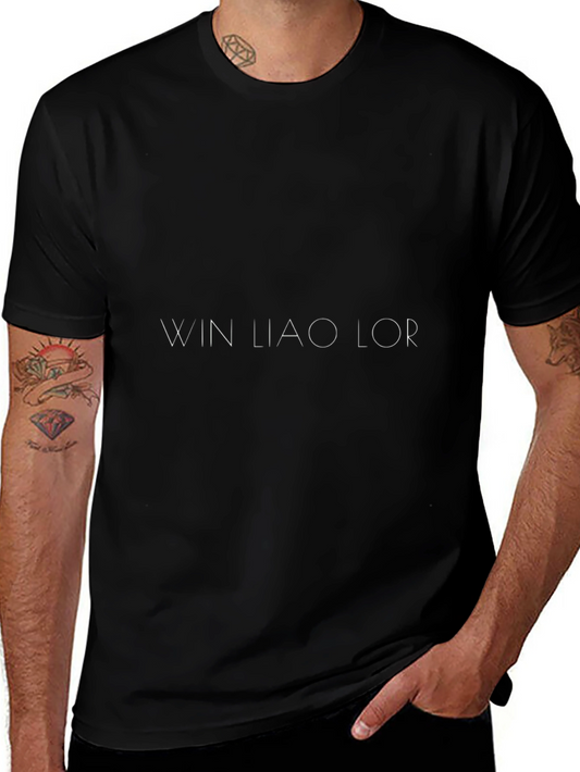 Black Graphic Tee: WIN LIAO LOR