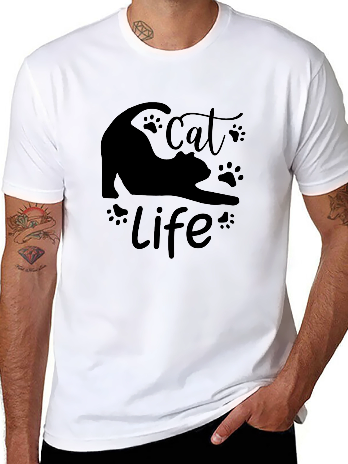 Cat Life Black T-Shirt