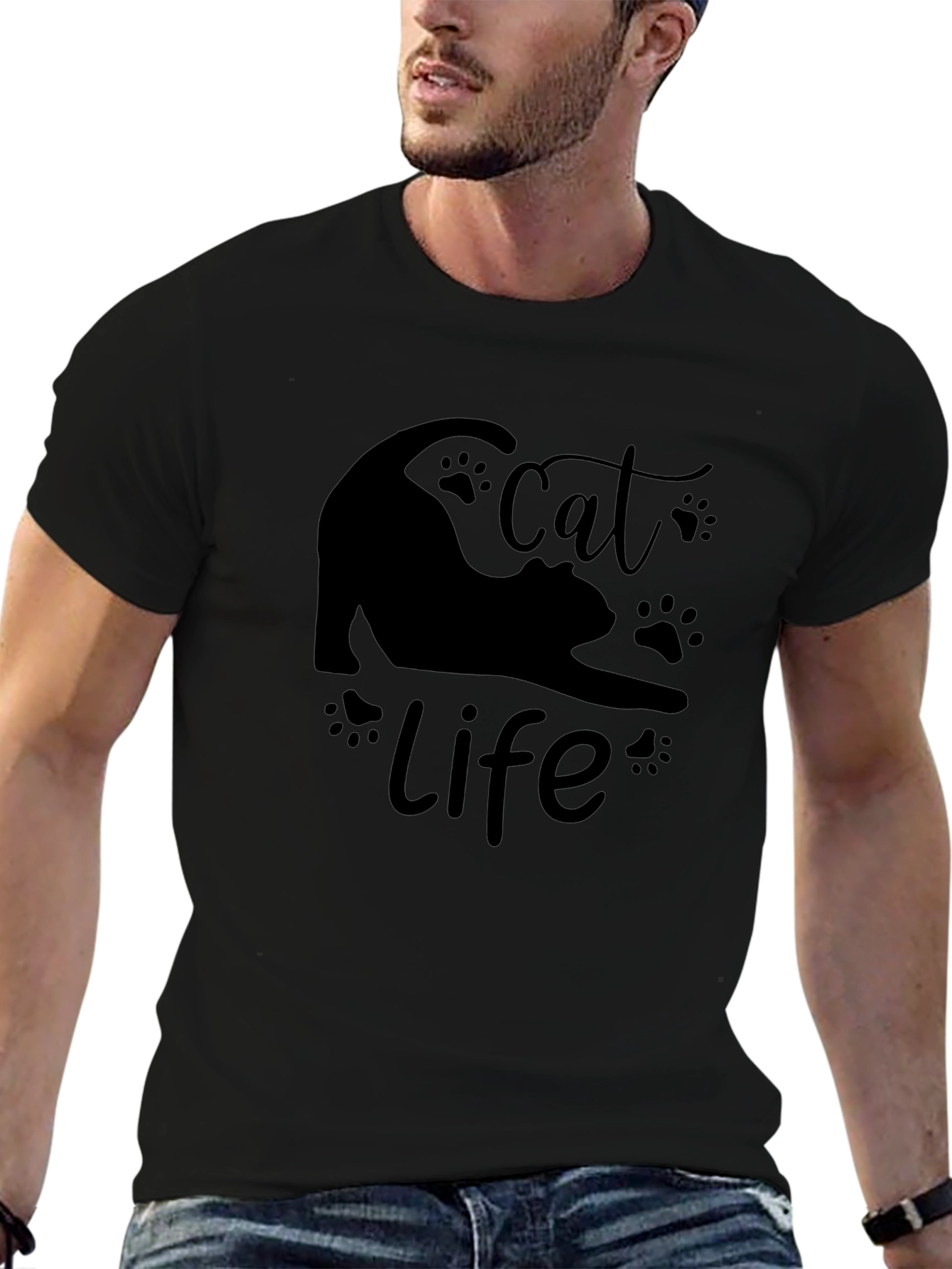 Cat Life Black T-Shirt