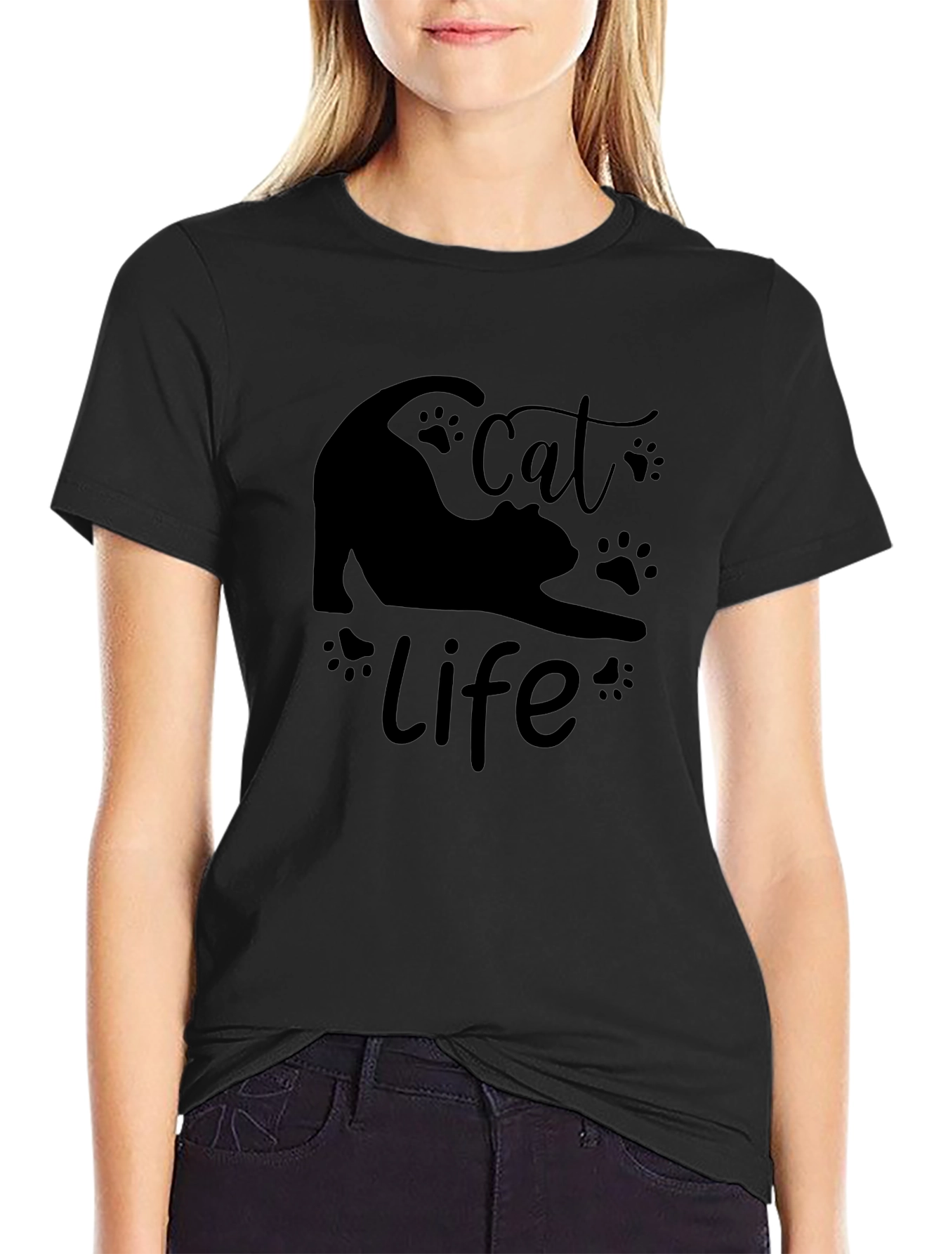 Cat Life Black T-Shirt
