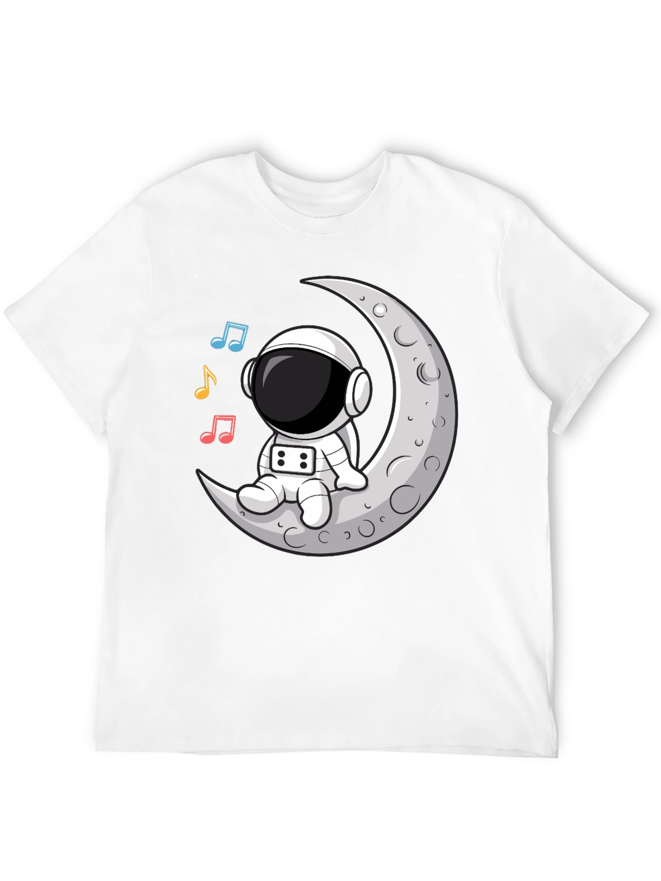 Astronaut Moon Tunes Black T-Shirt