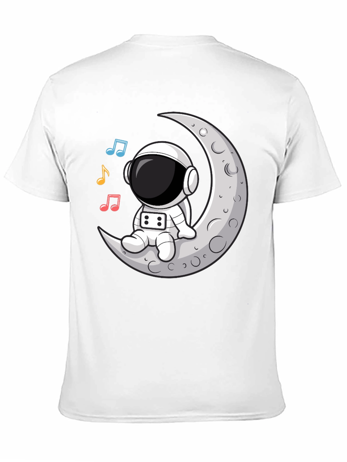 Astronaut Moon Tunes Black T-Shirt