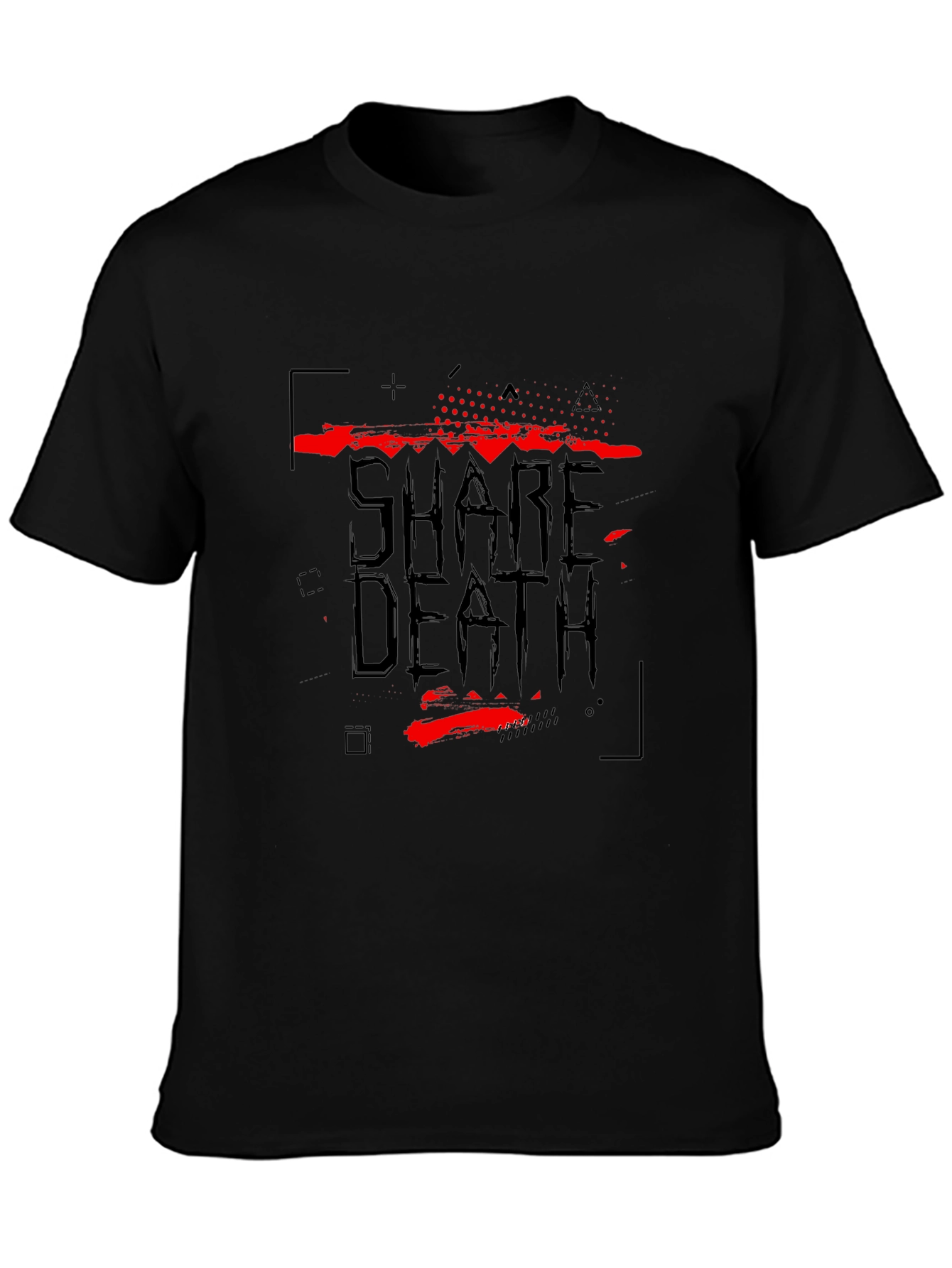 Share Death Graphic Print Black T-Shirt