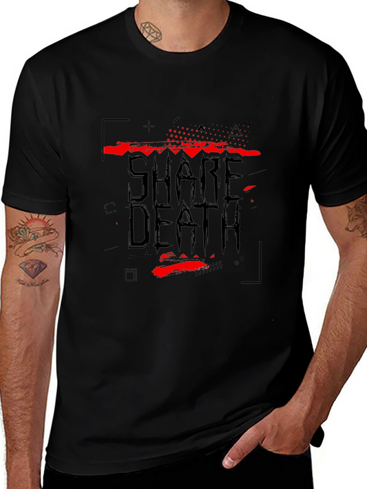 Share Death Graphic Print Black T-Shirt