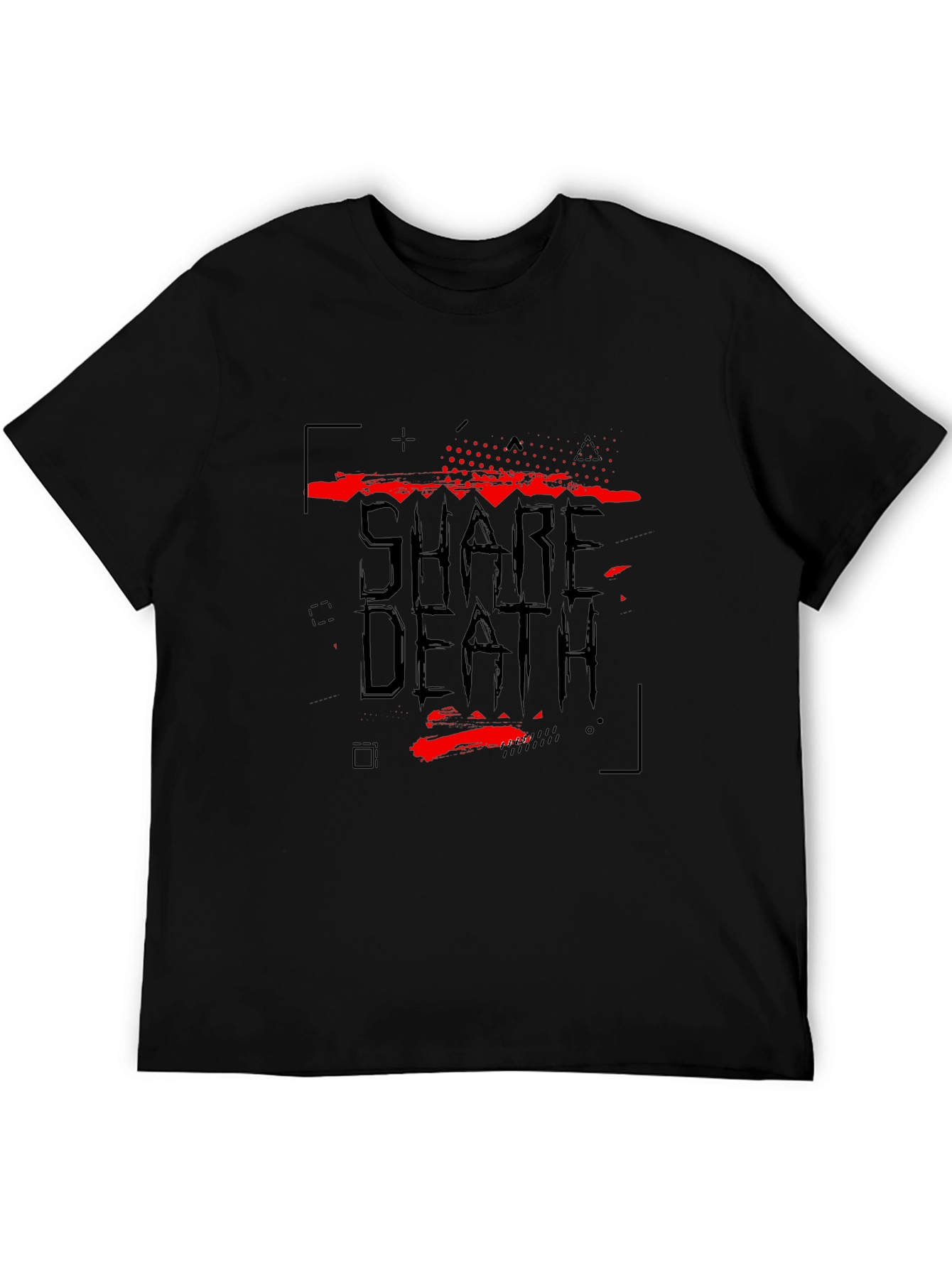 Share Death Graphic Print Black T-Shirt