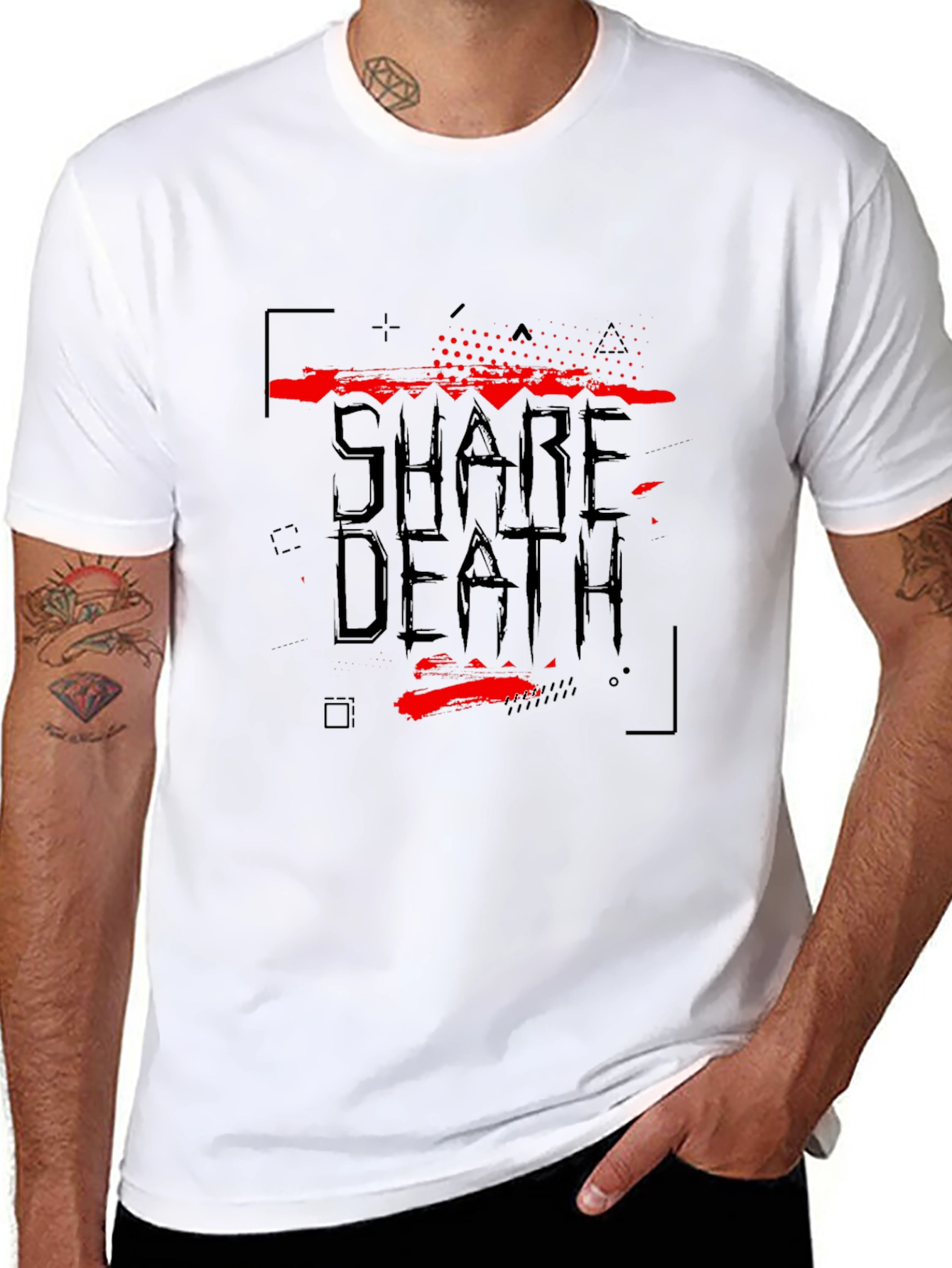 Share Death Graphic Print Black T-Shirt