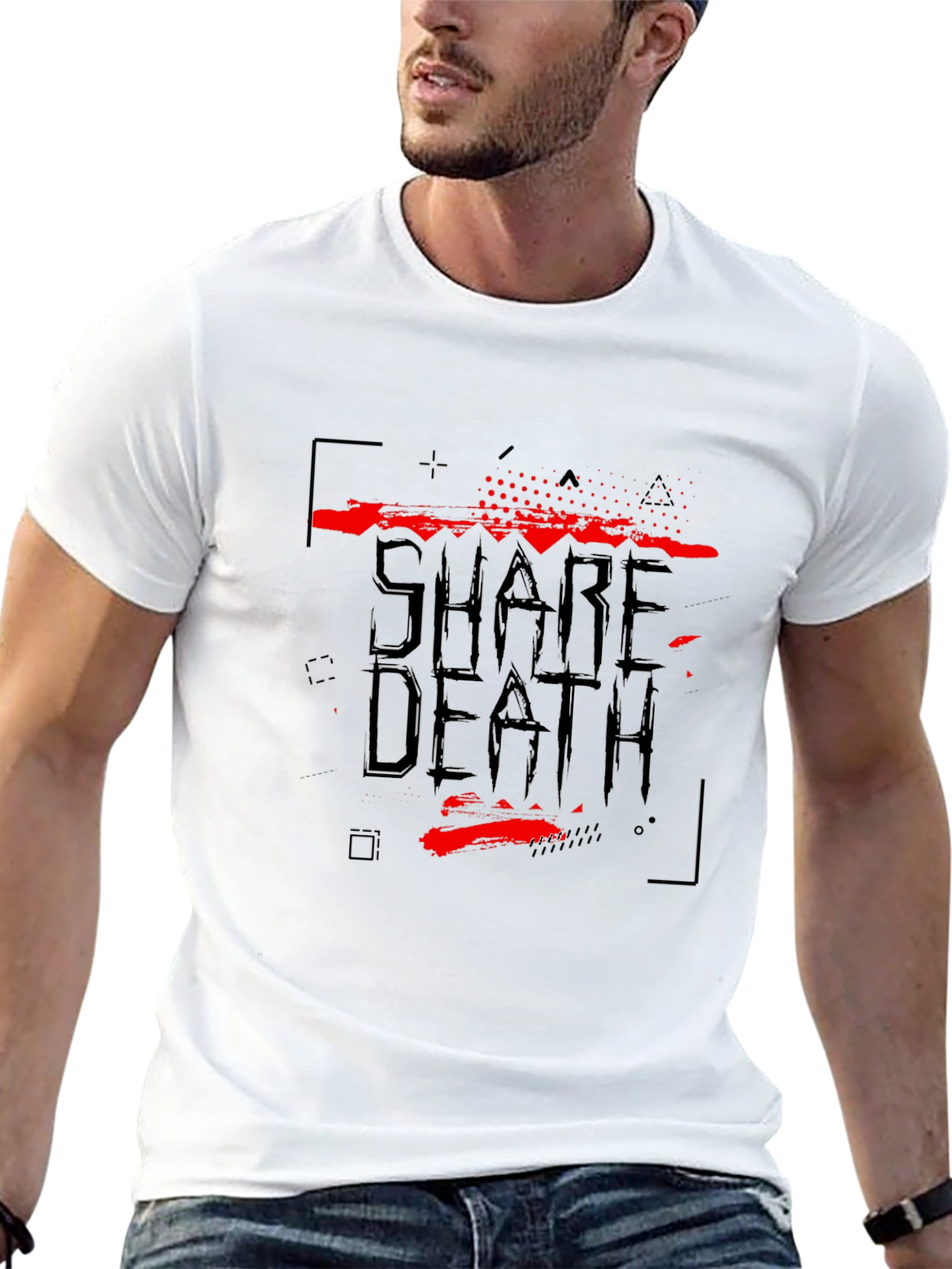 Share Death Graphic Print Black T-Shirt