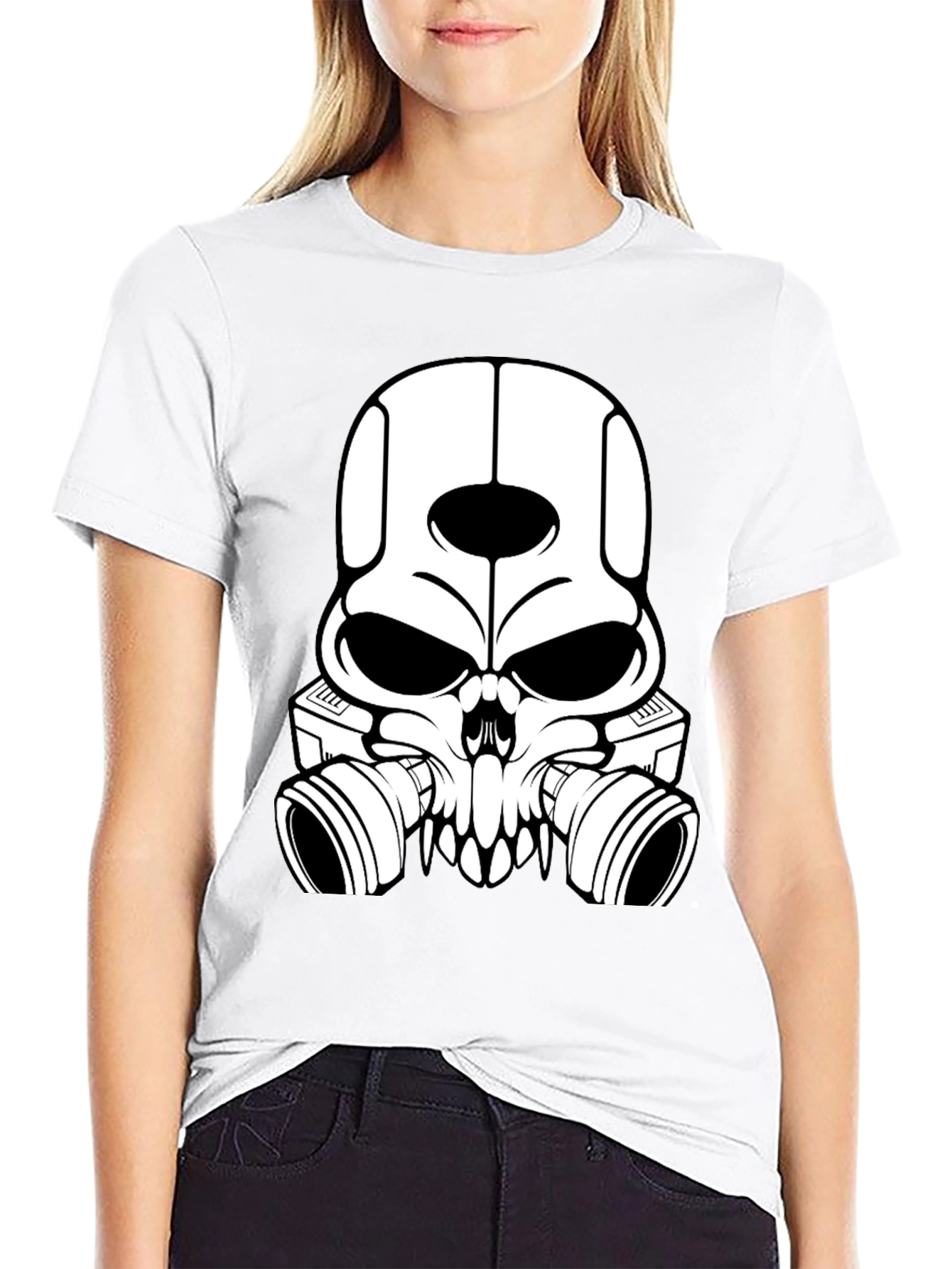 Skull Gas Mask Graphic T-Shirt - Mens Black Tee