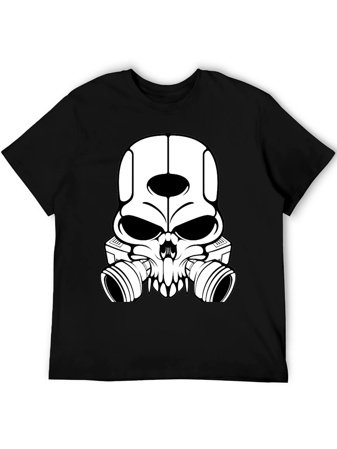 Skull Gas Mask Graphic T-Shirt - Mens Black Tee
