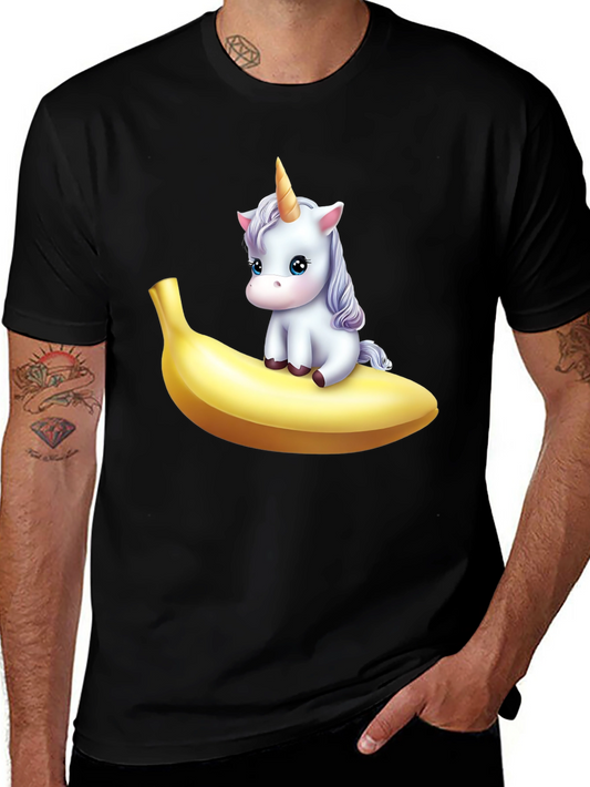Unicorn Riding Banana Graphic Tee - Fun & Unique!